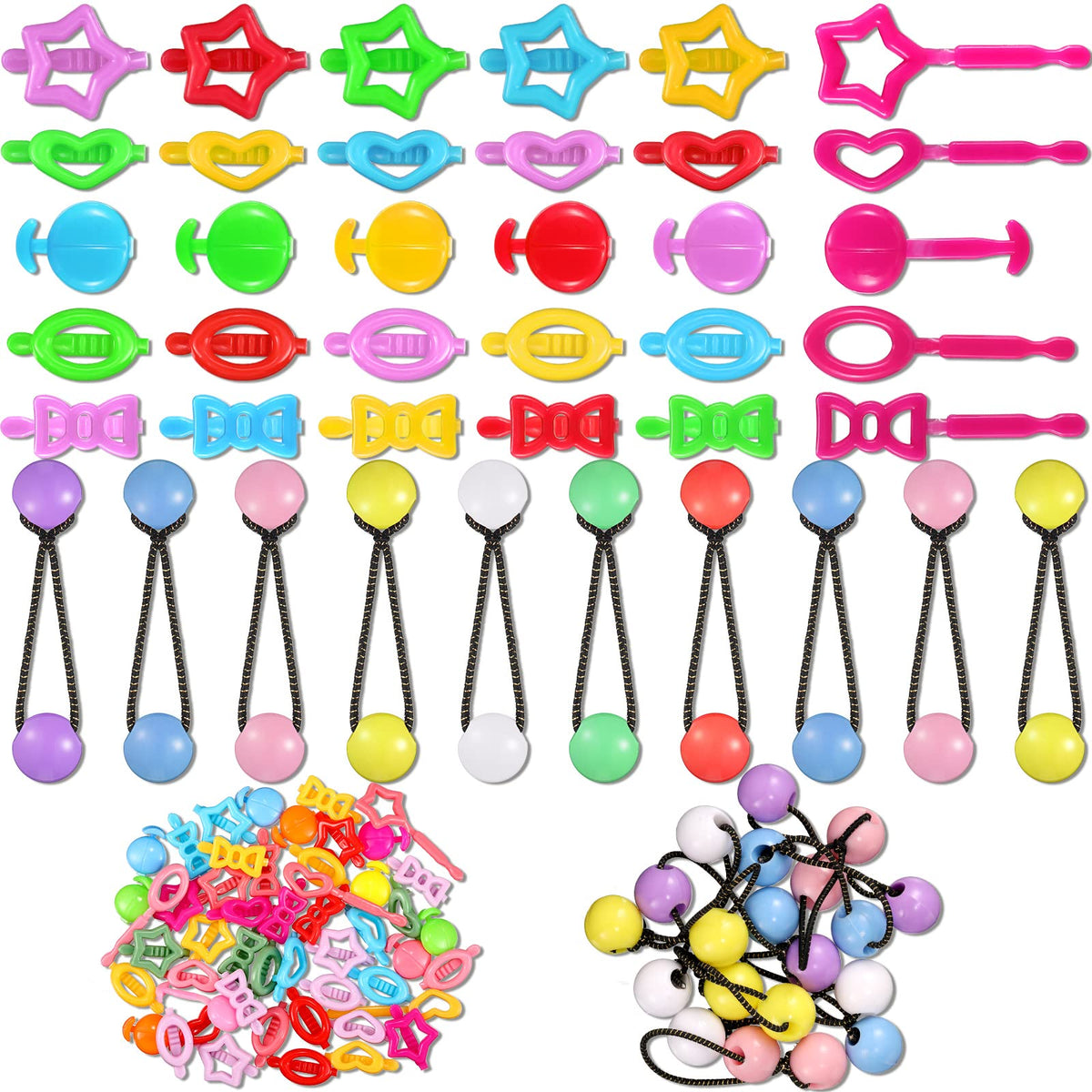 Giegxin 60 Pcs Girls Barrettes Hair Clips Ponytail Ties, ovely Style