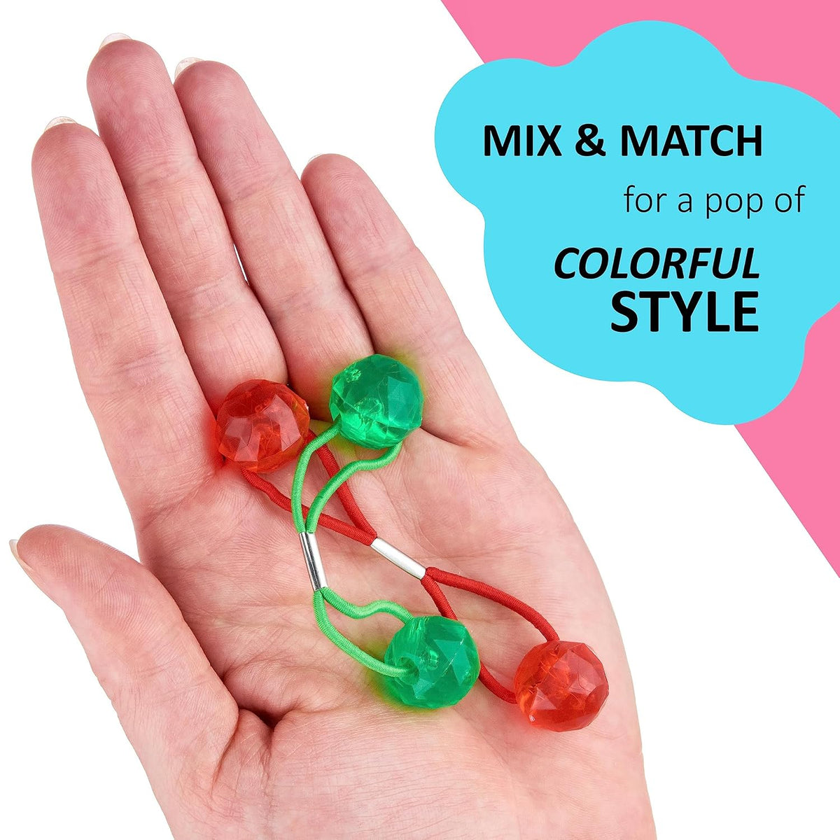 24pc Ponytailers Ponytail Balls Hair Elastics, 16mm-Value Pack