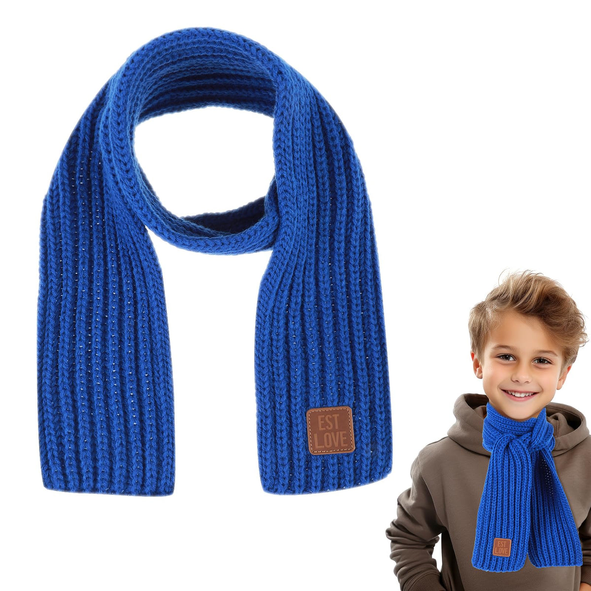 Abeillo Warm Kids Winter Knit Scarves Soft Knitted Neck Warmer Scarf Warm Scarves Wrap for Boys Girls