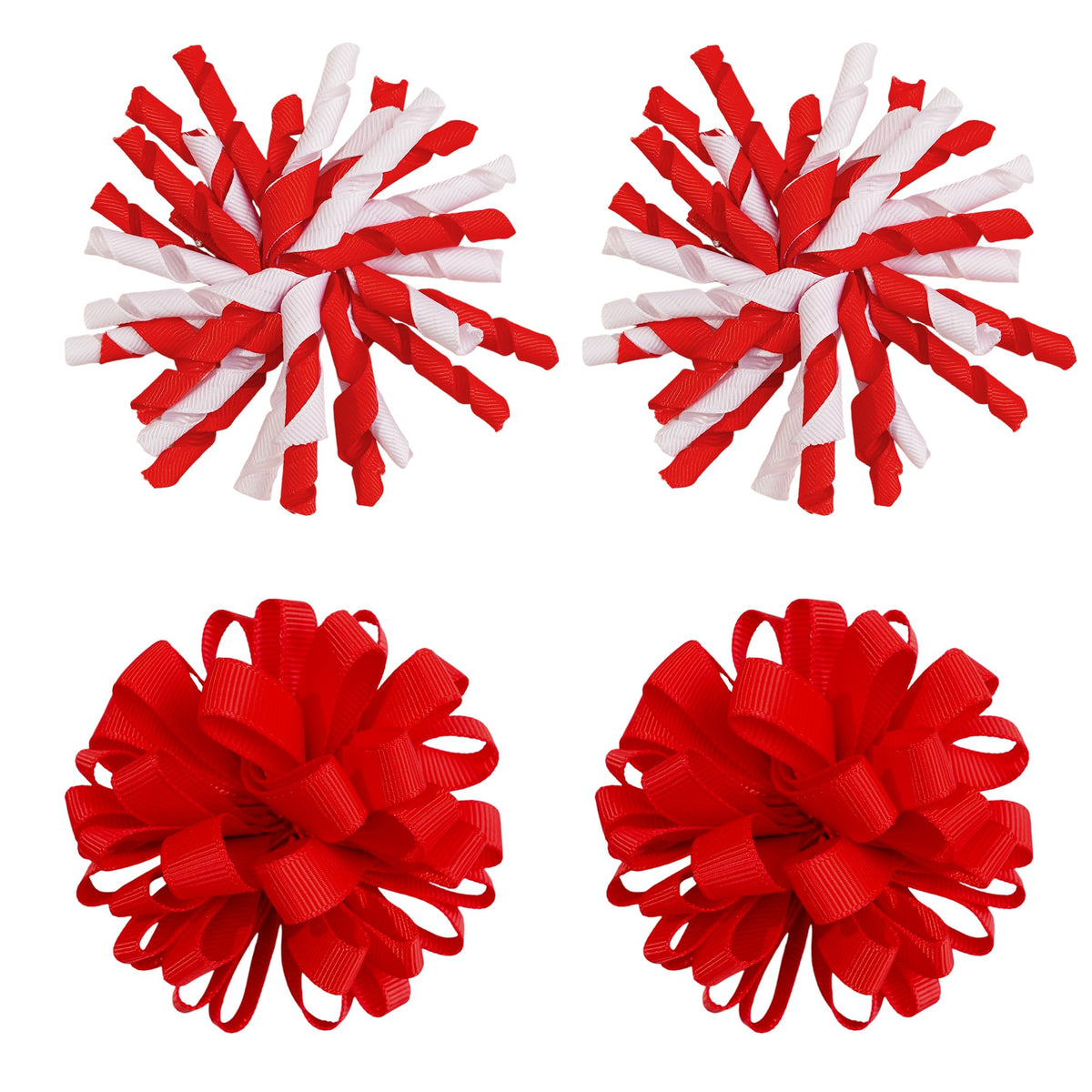 2pcs Red Toddler Korker Bow Hair Clip Pigtail Bow Hair Accessories for Girl