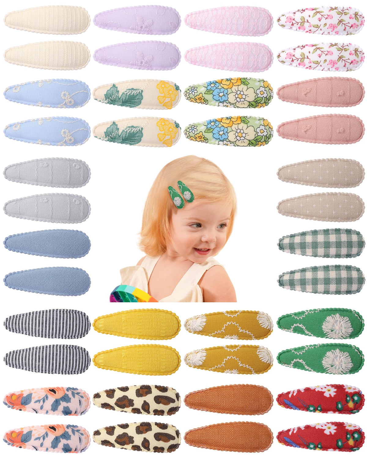 doboi Toddler Hair Clips for Girls Baby Barrettes-40PCS Pastel Floral