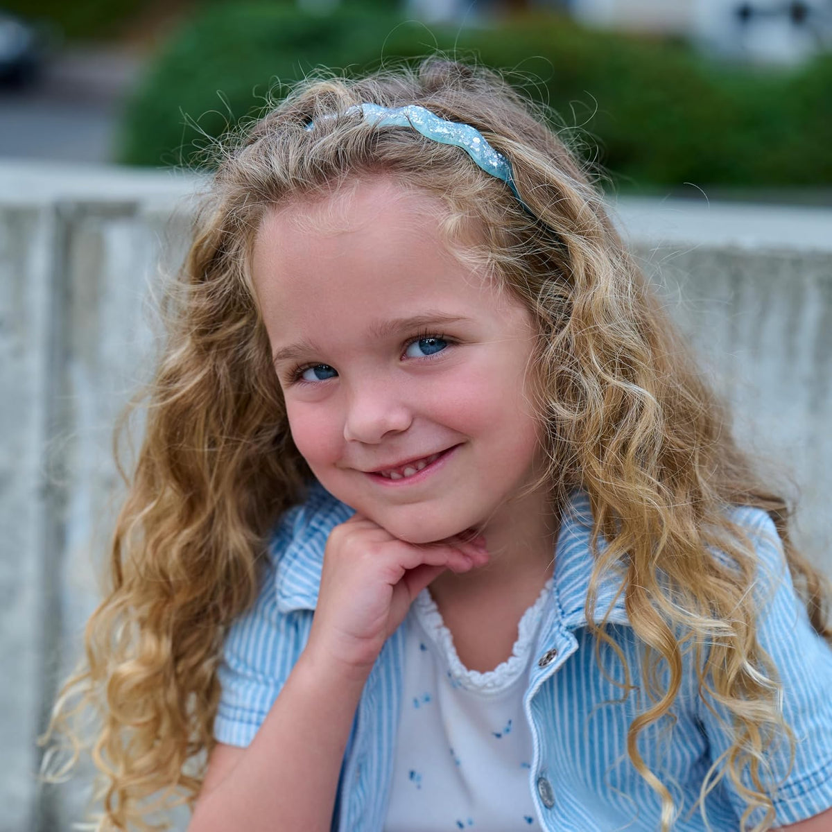 FROG SAC 4 Thin Headbands for Girls - Glitter Sparkle Headband Set for Kids