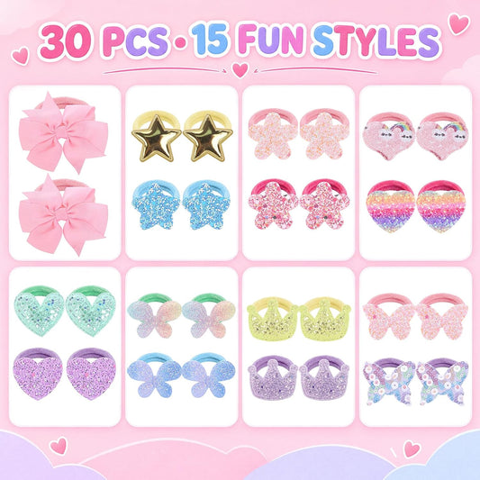 30pcs Toddler Hair Ties for Girls Baby Hair Ties Elastic Hair Scrunchies