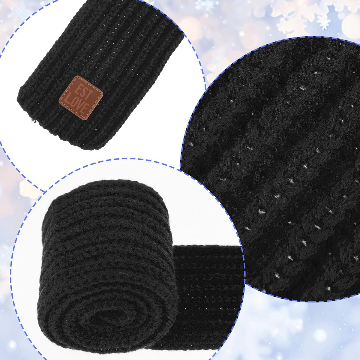 Abeillo Warm Kids Winter Knit Scarves Soft Knitted Neck Warmer Scarf Warm Scarves Wrap for Boys Girls