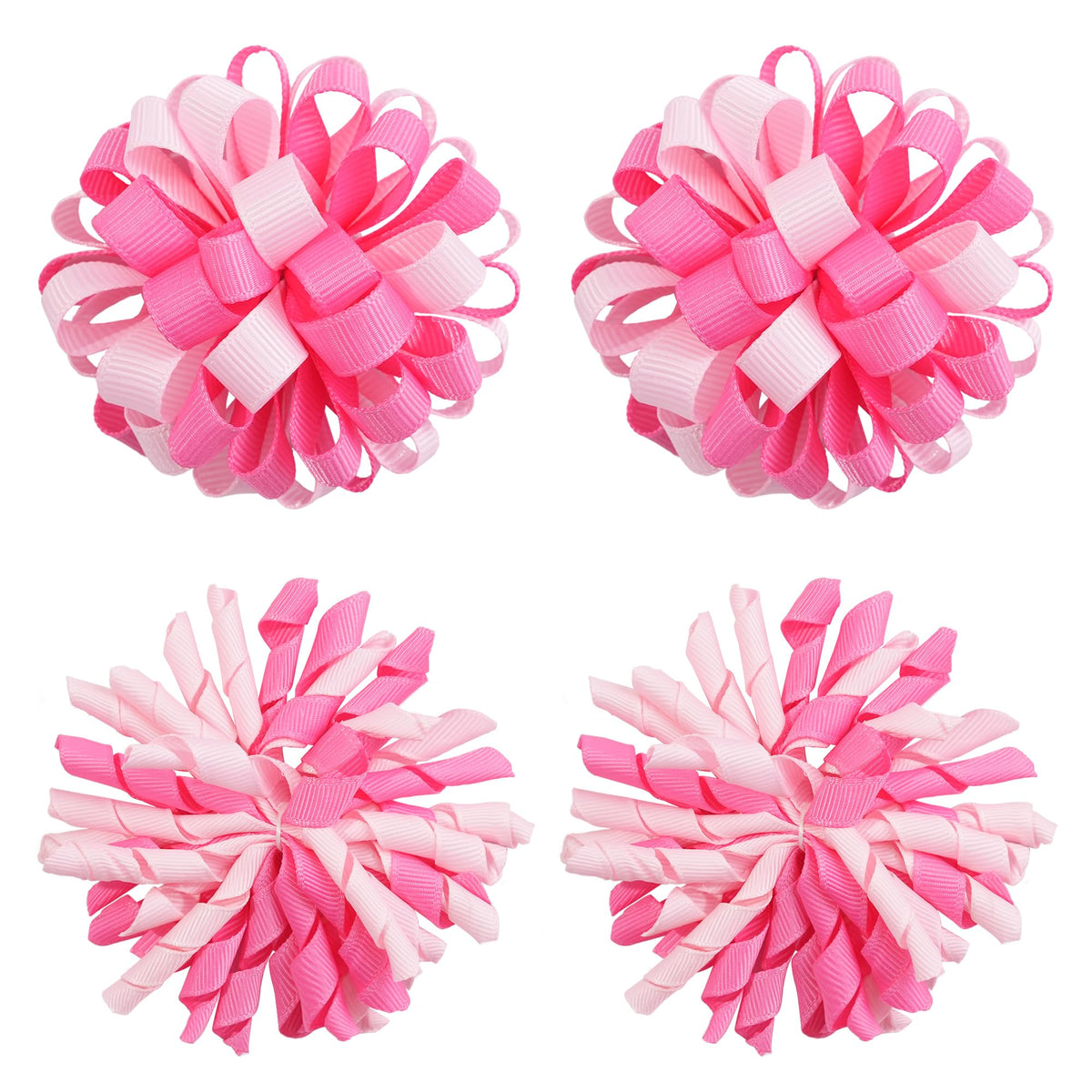 2pcs Red Toddler Korker Bow Hair Clip Pigtail Bow Hair Accessories for Girl