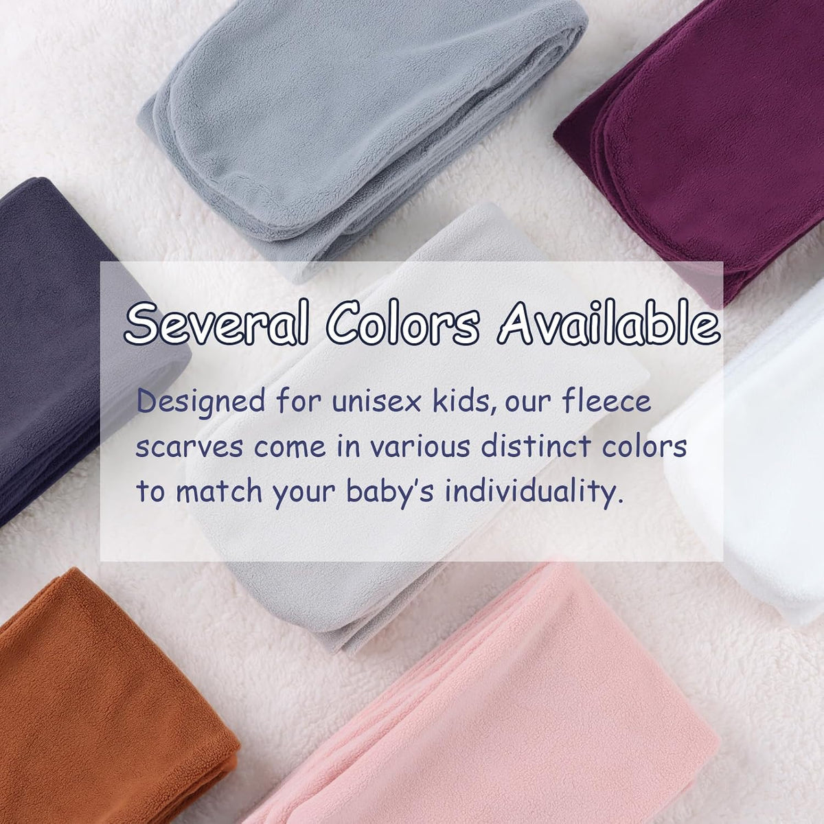 Zsedrut Toddler Winter Scarf Girl Fleece Neck Warmer Solid Color Warm Scarf
