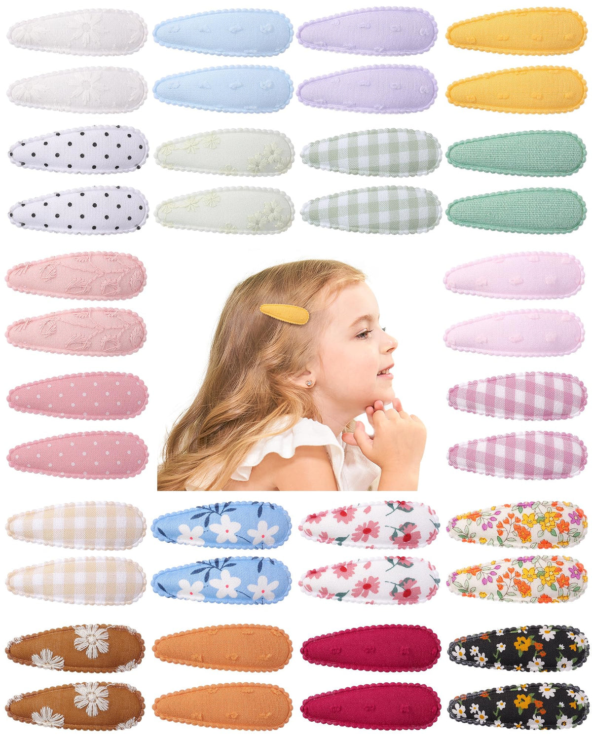 doboi Toddler Hair Clips for Girls Baby Barrettes-40PCS Pastel Floral