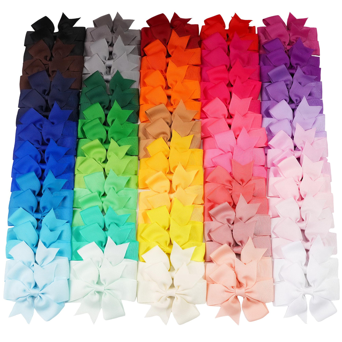 CÉLLOT 40Pcs 3 Inch Boutique Grosgrain Ribbon Pinwheel Hair Bows Alligator Clips For Girls Toddlers Accessories Teens Gifts In Pairs