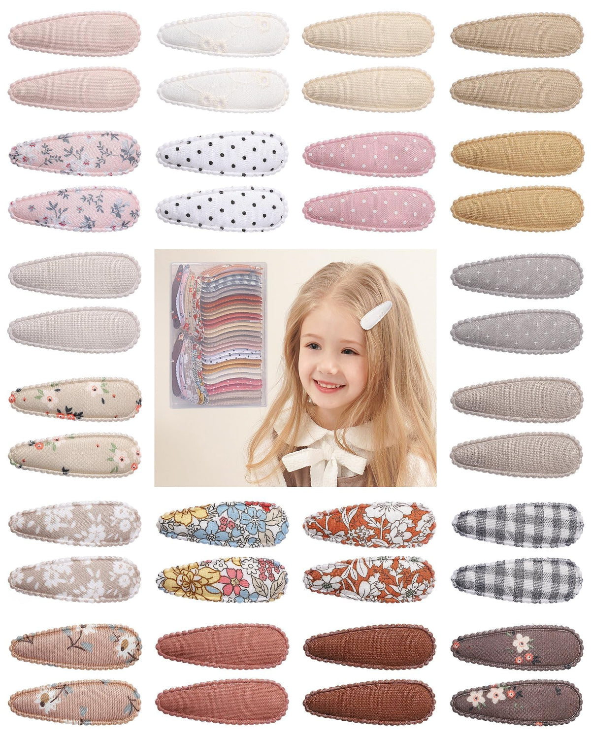doboi Toddler Hair Clips for Girls Baby Barrettes-40PCS Pastel Floral