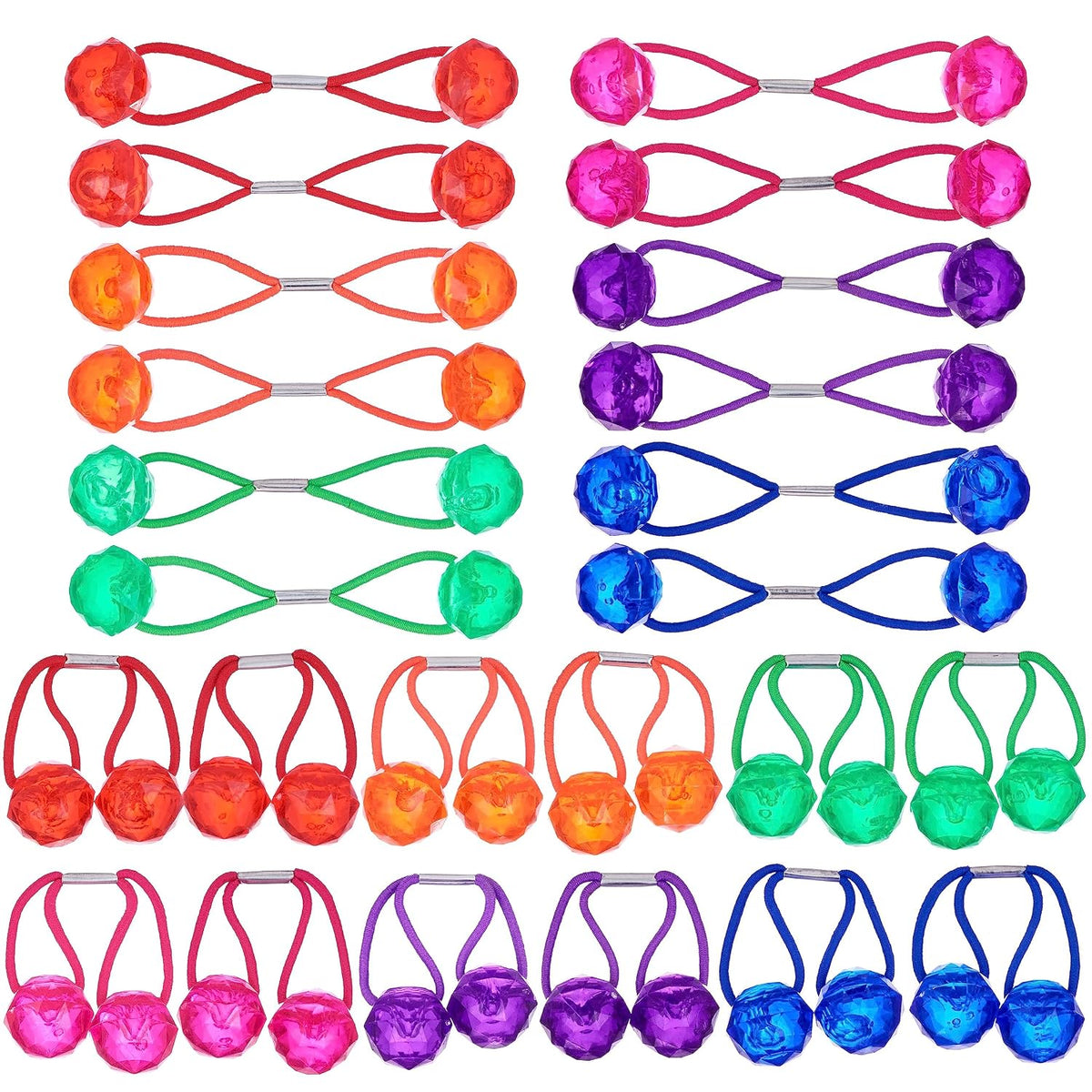 24pc Ponytailers Ponytail Balls Hair Elastics, 16mm-Value Pack