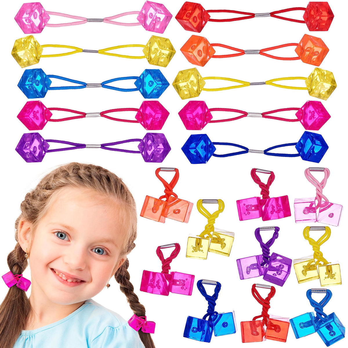 24pc Ponytailers Ponytail Balls Hair Elastics, 16mm-Value Pack