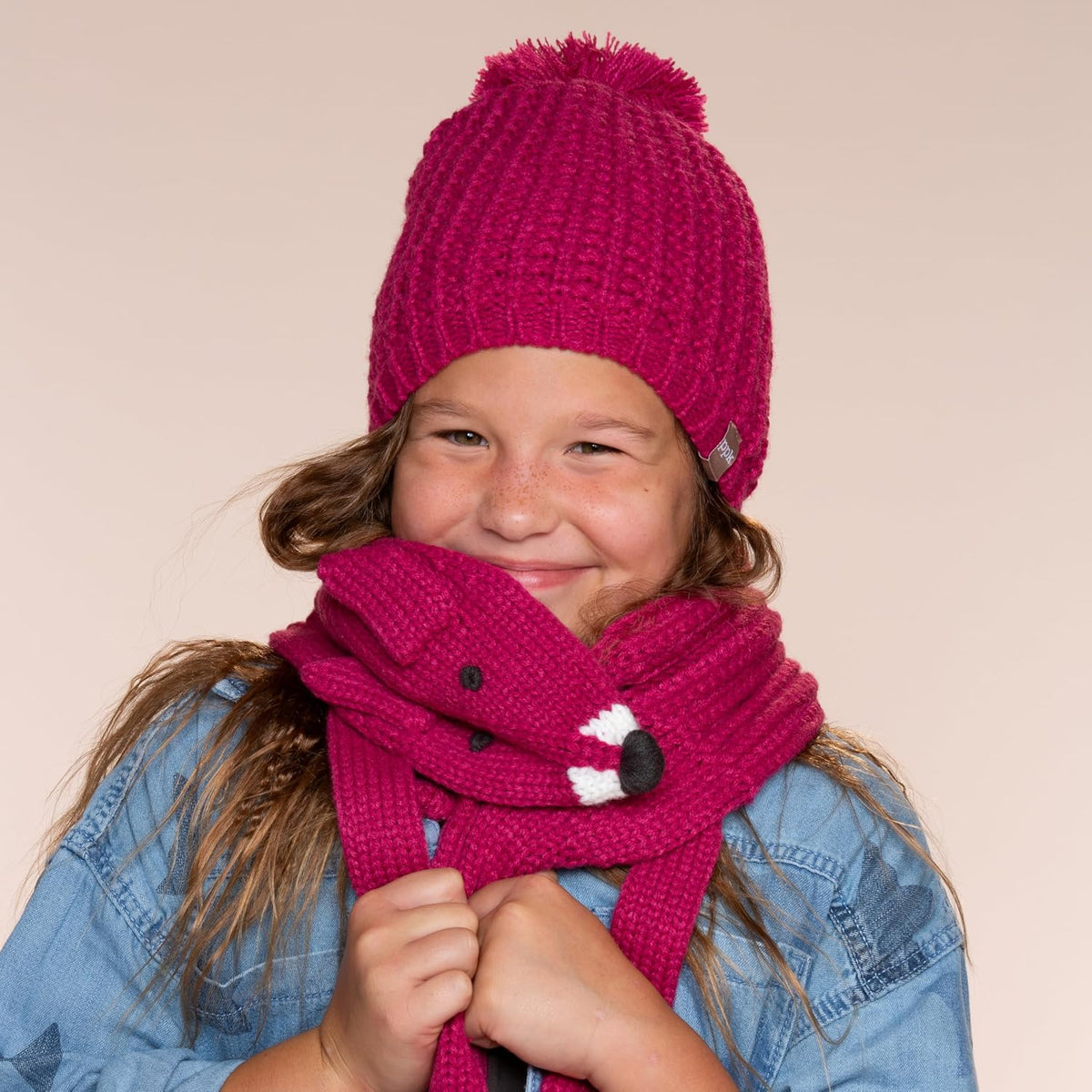 Kids Animal Knit Scarf – Soft Double‑Layer Winter Accessory for Children