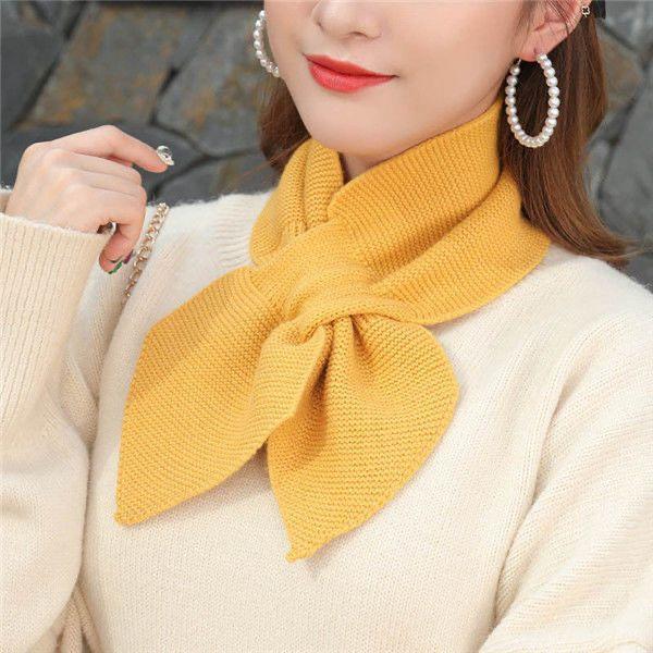 BIGWIG Women's Knitted Terry Scarf - Winter Warm Solid Color, Sweet Retro, Fashionable Knotted Fishtail, Casual Soft Shawl