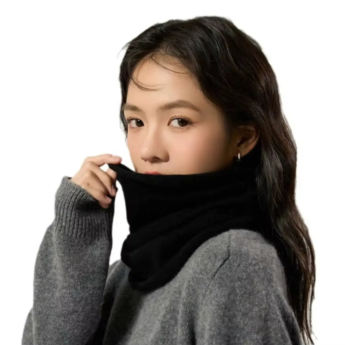 Autumn Winter Neck Warmer for Men and Women, Thickened Warm Knit Scarf, Fake Collar Design, Easy-To-Wear Headband Style