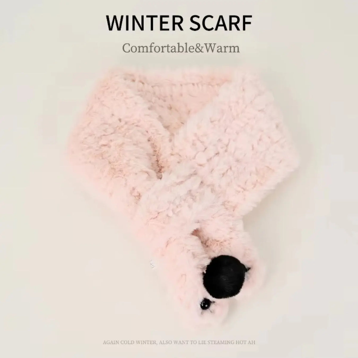 Cute design furry scarf for women, new winter style fluffy bear paw, lazy crossover wear warm neck wrap