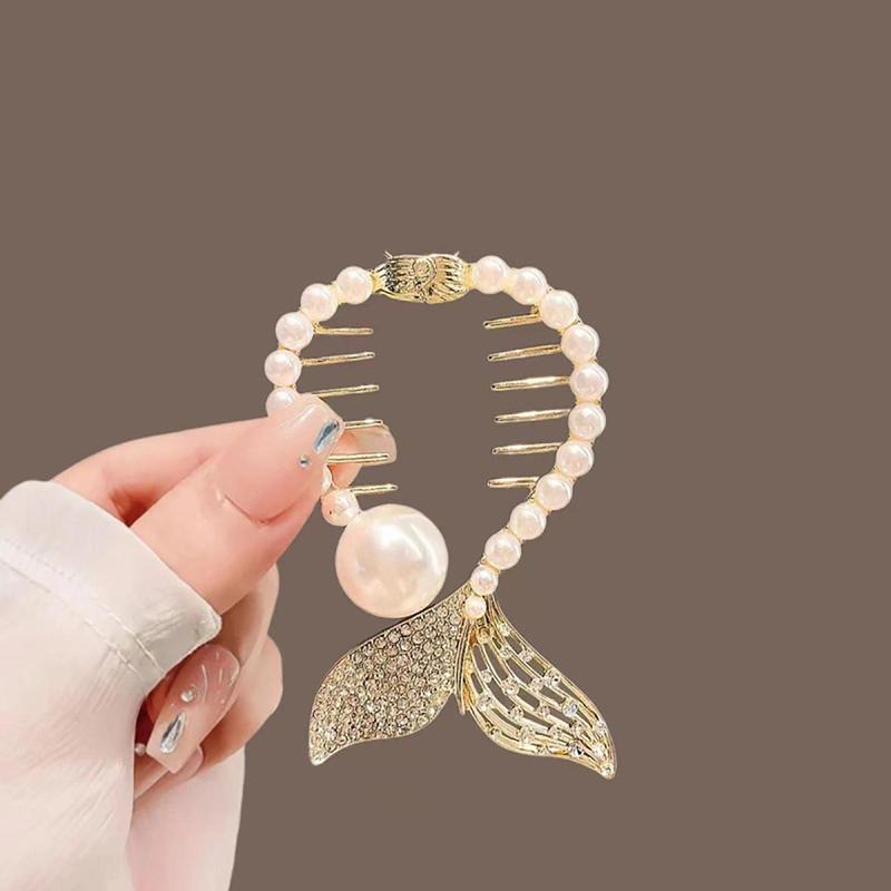 Women's Chinese-Style Alloy-Resin Bling Butterfly Hair Clip with Tassel Holders, Elegant Bun Claw, Ponytail Holder, One Size for Engagement, Anniversary, Business Occasions