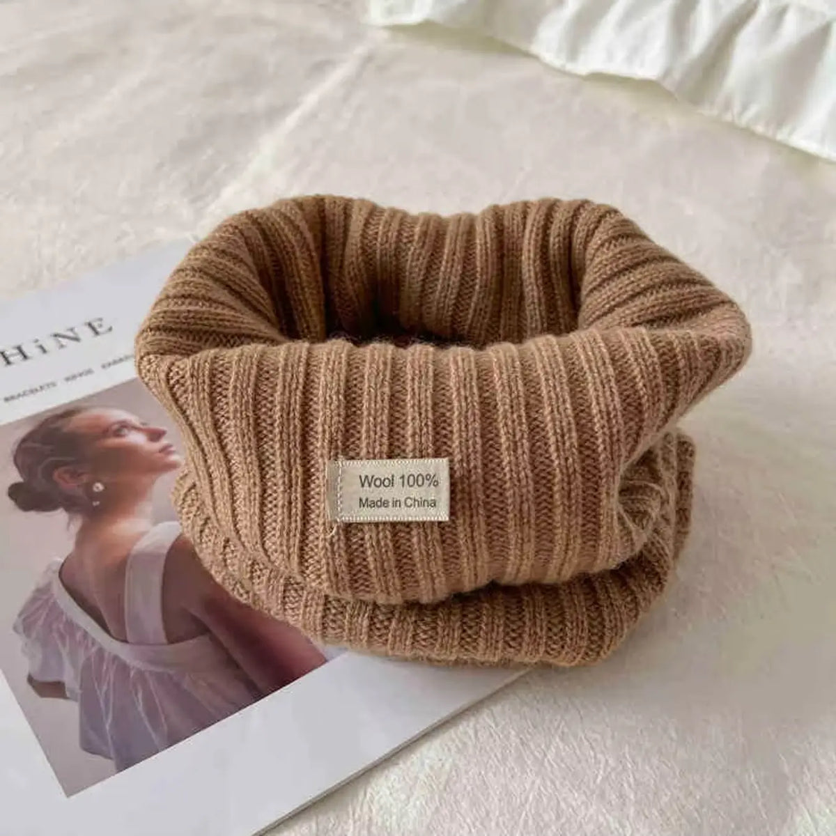 Autumn Winter Neck Warmer for Men and Women, Thickened Warm Knit Scarf, Fake Collar Design, Easy-To-Wear Headband Style