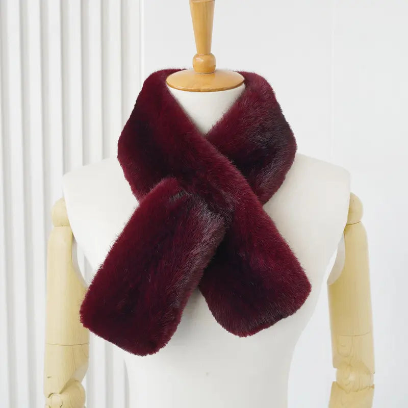 Faux Fur Tiny Scarf -Luxurious Skin-friendly Minimalistic Design for Stylish Outfits & Elegant Neckwear Portable