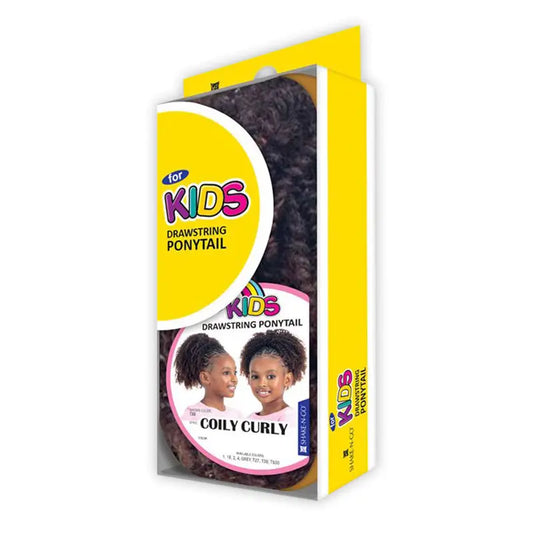 Shake-N-Go Drawstring Ponytail Synthetic Wig/Extensions, Coily Curly Cute Unisex Hair Accessory for Kids' Look - Do Not Brush, Ponytails