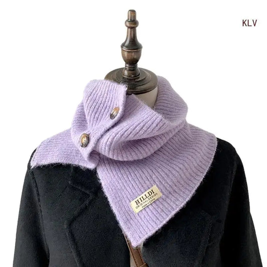 Women's Knitted Infinity Snood - Adjustable Size, Button Fit, Neck Warmth, Outdoor Face Covering Loop Scarf Neck Warmer Faux Collar