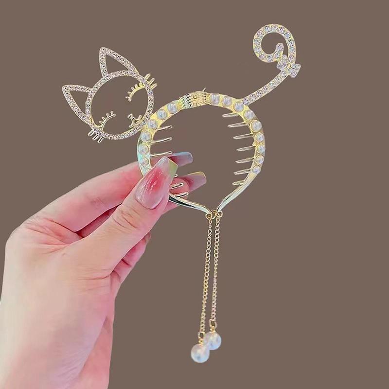 Women's Chinese-Style Alloy-Resin Bling Butterfly Hair Clip with Tassel Holders, Elegant Bun Claw, Ponytail Holder, One Size for Engagement, Anniversary, Business Occasions