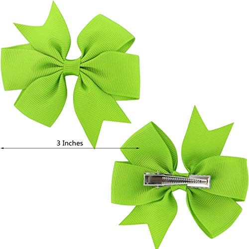 40Piece 3 Inch Boutique Grosgrain Ribbon Pinwheel Hair Bows Alligator Clips For Girls Babies Toddlers Accessories Teens In Pairs