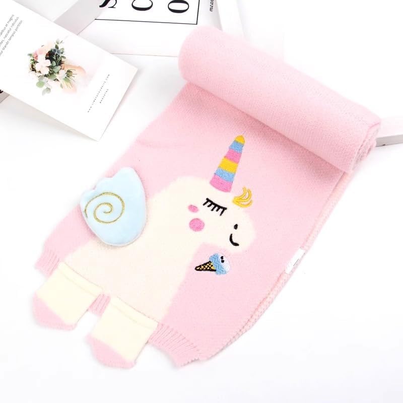 Kids Girls Boys Winter Cute Unicorn Scarf Shawl Warm Soft Cozy Fashion Knit Neck Warmer Scarfs Toddler
