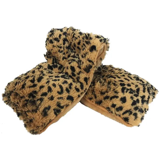 Warmies Neck Wrap Soothing Stress Relief Comfort Pad with French Lavender for Neck Support, Microwavable & Freezable Hot/Cold Therapy, Leopard Print Black & Brown Design