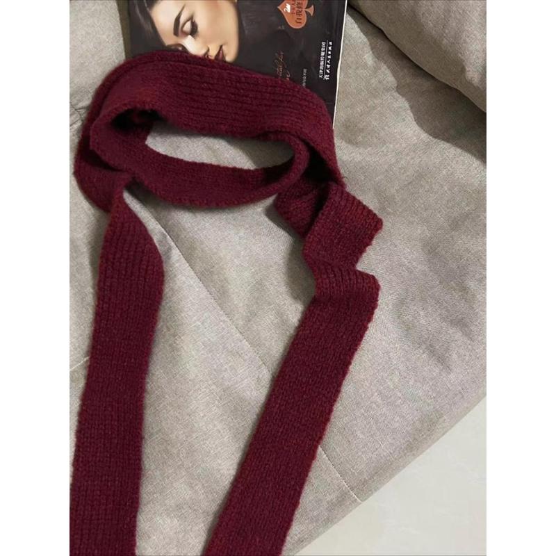 1Pc autumn and winter retro strip thin scarf women's warm and versatile shape decorative wool knitted scarf, Fluffy Soft Scarf