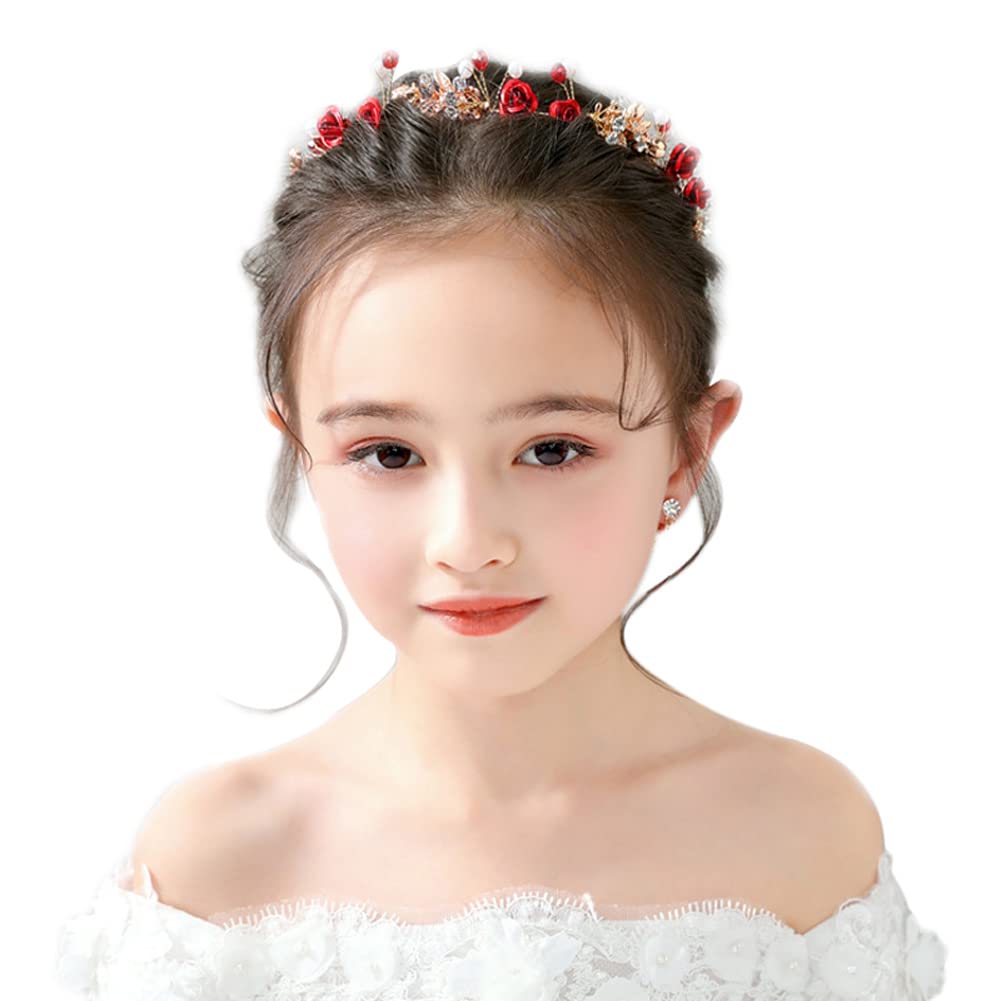 Flower Girl Hair Accessory Pearls White Floral Cute Elegant Hair Pin for Bridesmaid Wedding Dress Shows Children' Day Party