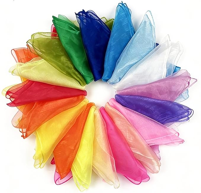 15 Pcs Scarves for Kids Play, Juggling Scarves, Play Scarve