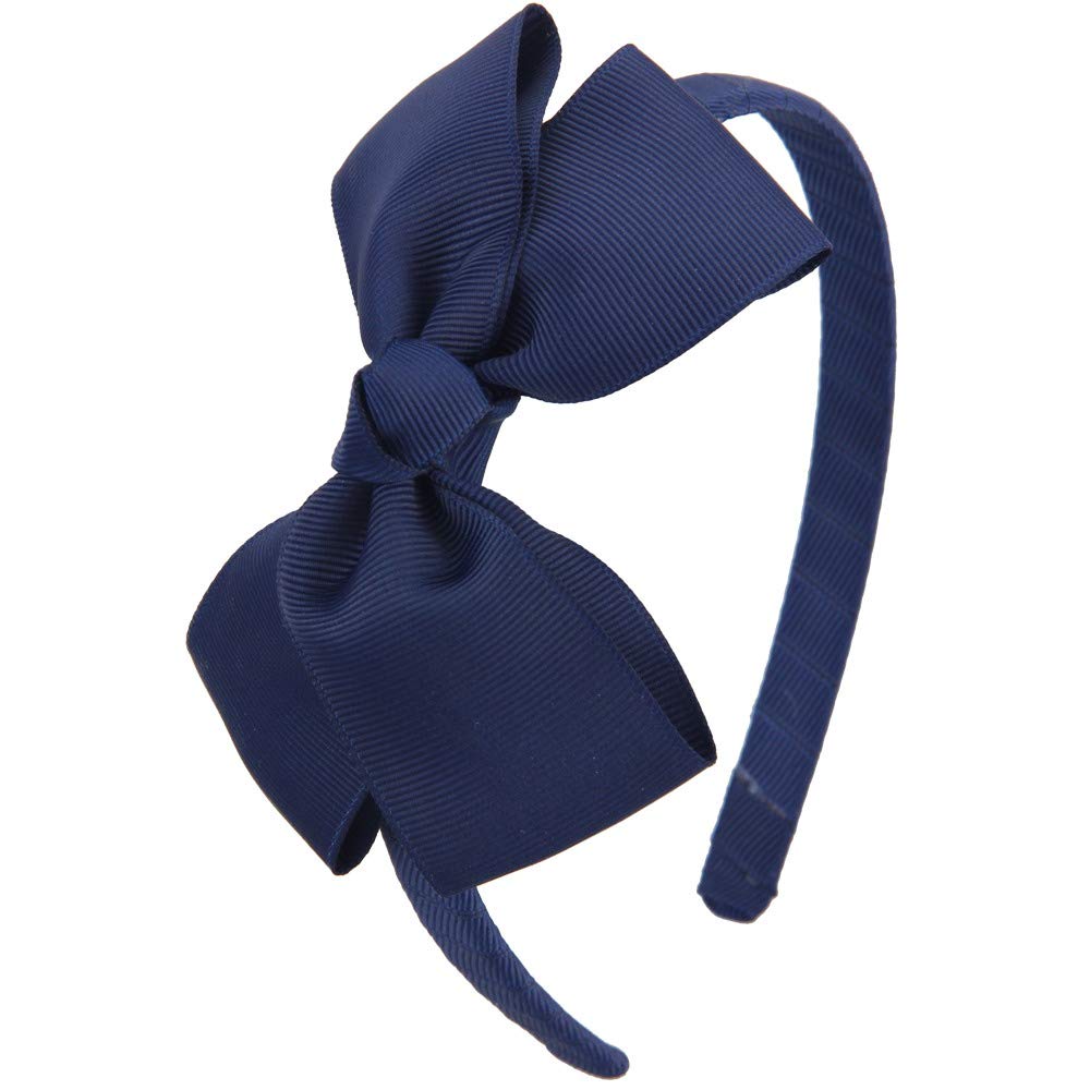 Fashion Cute Navy Blue Bow Headband Back to School Headbands for Girls Toddlers.