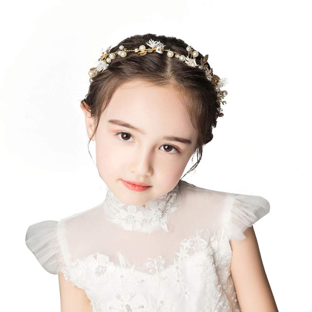 Flower Girl Hair Accessory Pearls White Floral Cute Elegant Hair Pin for Bridesmaid Wedding Dress Shows Children' Day Party