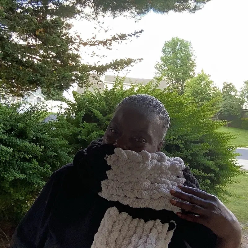 Unisex hand crochet chunky scarf