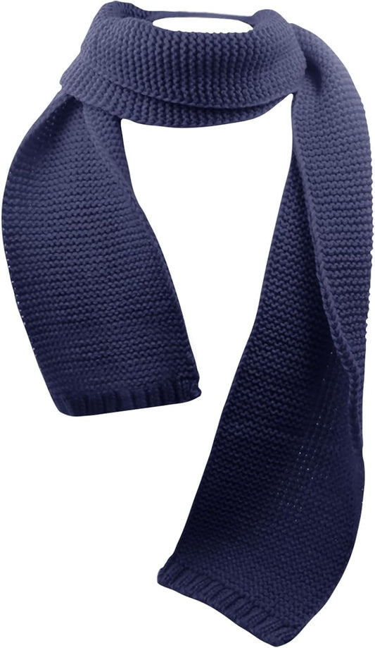 Kids Knit Scarf Toddler Winter Warm Scarves Neck Warmer Fashion Solid Color Scarf for Boys Girls