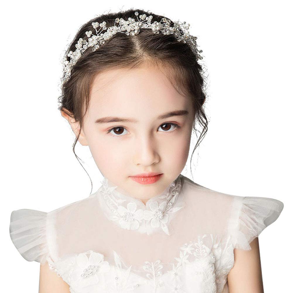 Flower Girl Hair Accessory Pearls White Floral Cute Elegant Hair Pin for Bridesmaid Wedding Dress Shows Children' Day Party
