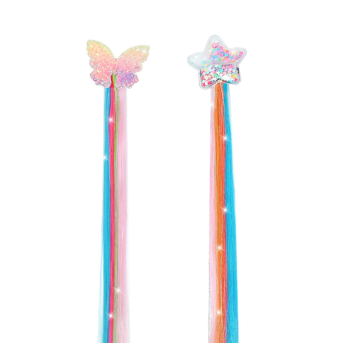 6 Pcs Unicorn Hair Bows Hair Clips For Girls Rainbow Hair Extensions For Kids Toddler Kids Ponytails Hand-made Cute Glitter Hair Accessories