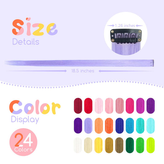 Dreamlover Colorful Crazy Hair Day Accessories for Girls, 24 Pieces
