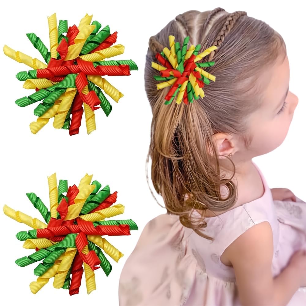 2pcs Red Toddler Korker Bow Hair Clip Pigtail Bow Hair Accessories for Girl