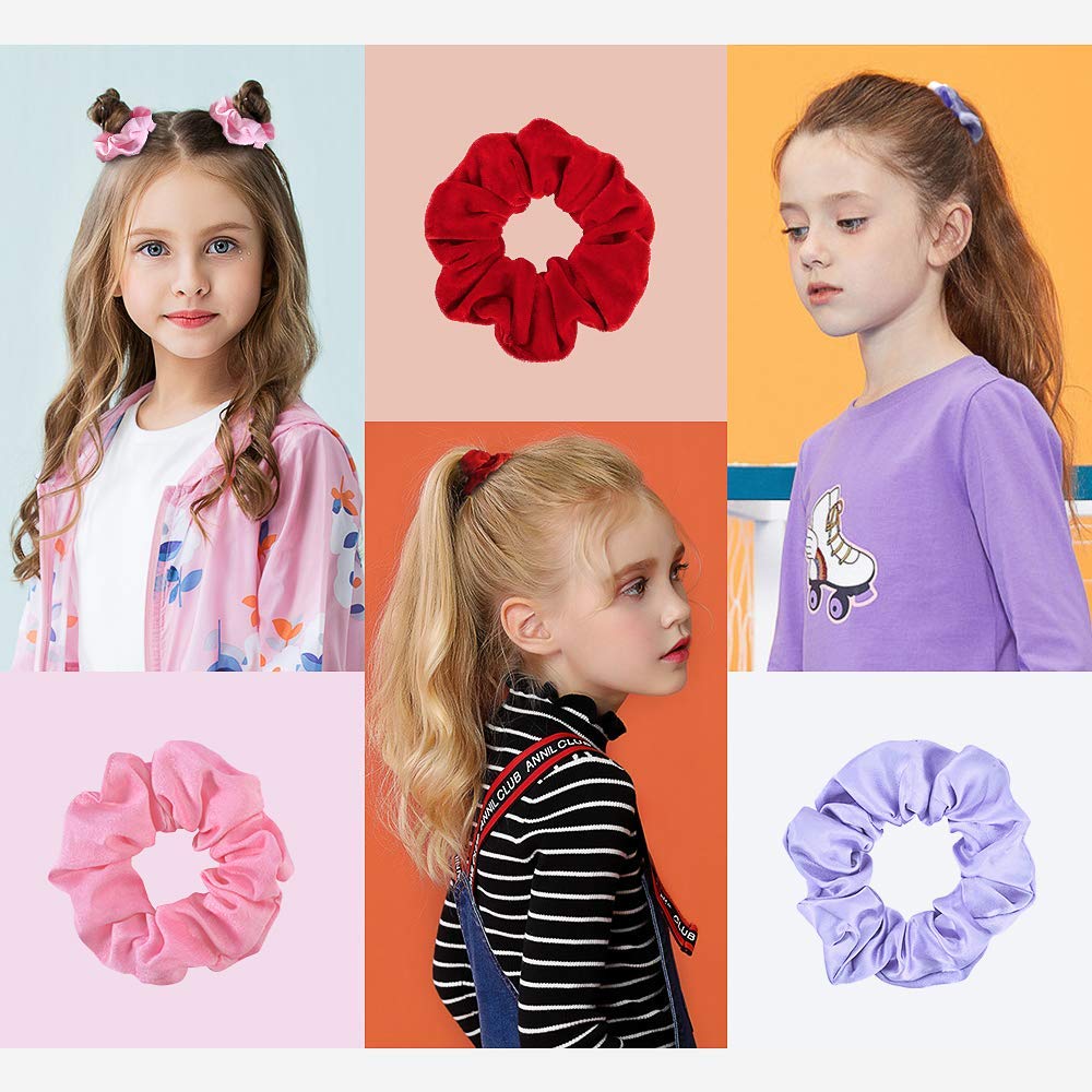 52 Pcs Velvet Hair Scrunchies Hair Bands for Women or Girls