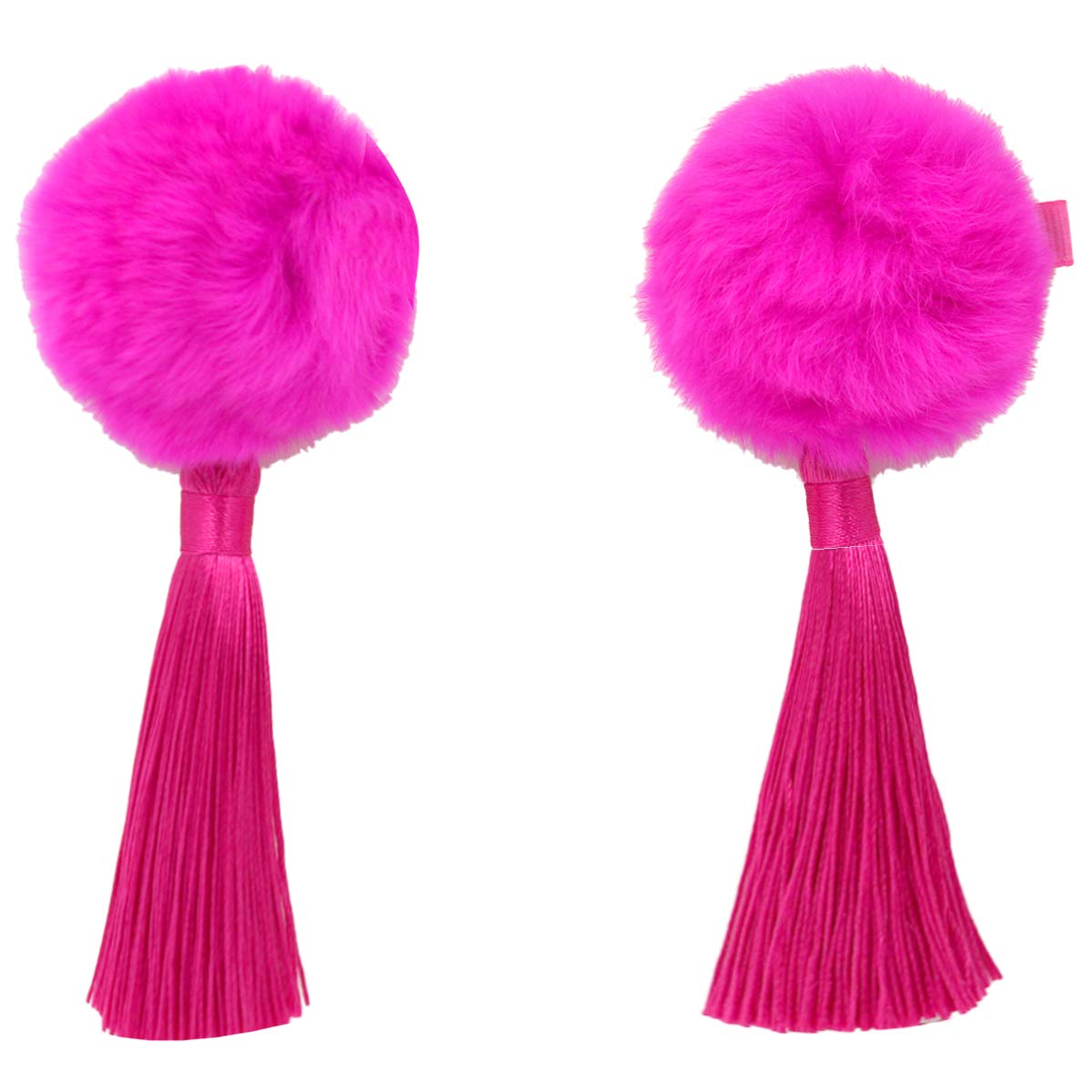CÉLLOT 6Pcs Chinese Style Hairy Furry Balls Bows Clips for Girls Kids Child