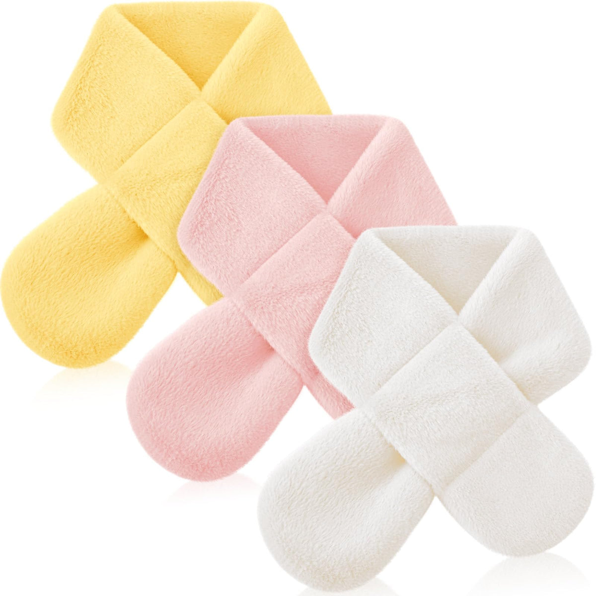 SATINIOR 3 Pieces Kids Winter Scarf Fleece Collar 3Color