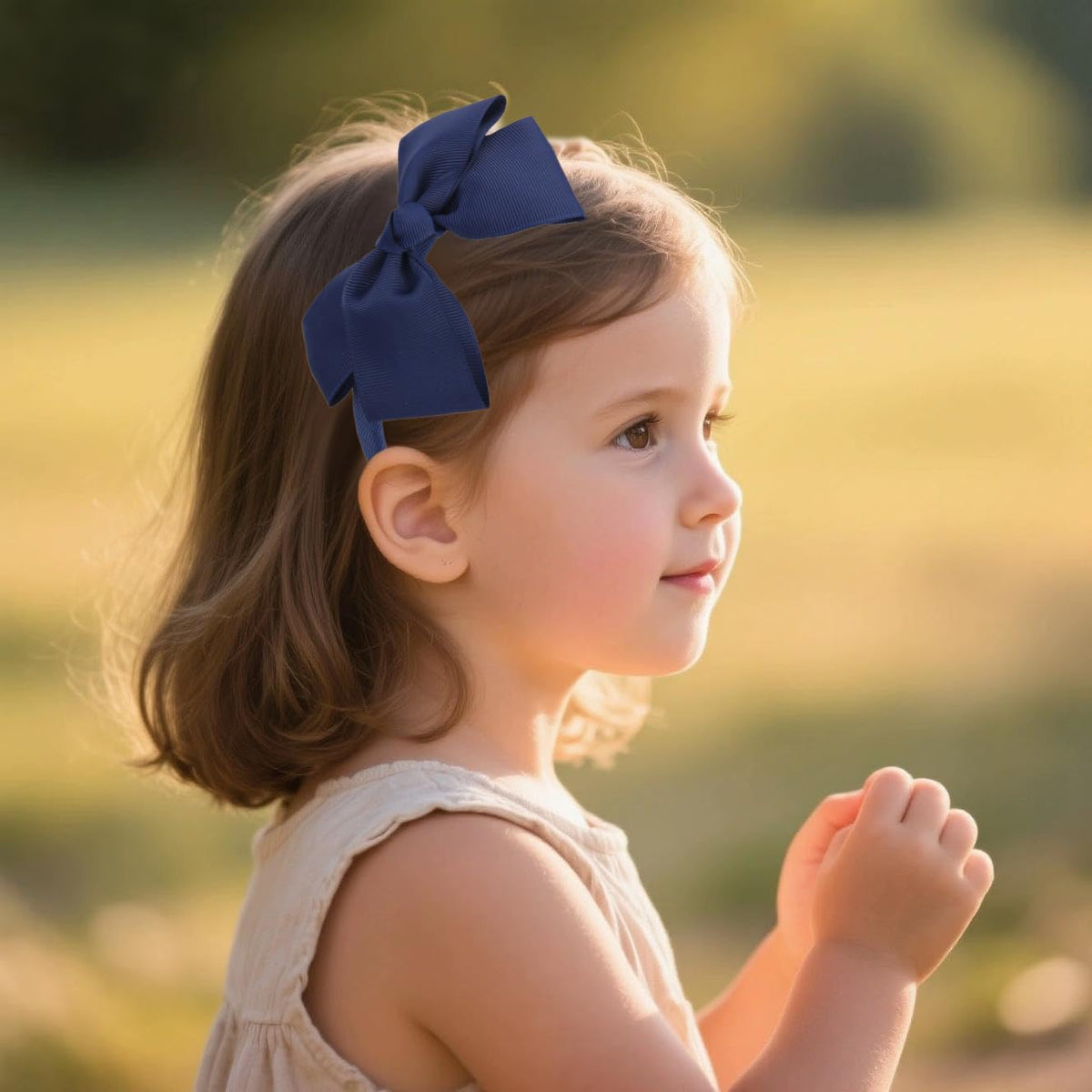 Fashion Cute Navy Blue Bow Headband Back to School Headbands for Girls Toddlers.
