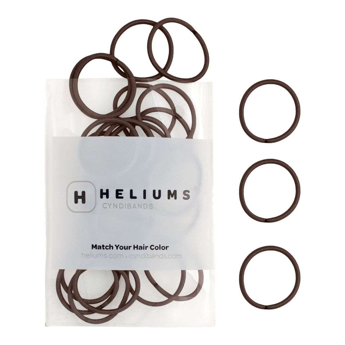 Heliums Small Hair Ties - Gray - No Damage Mini 1 Inch Reusable 2mm Elastics for Thin Hair and Kids, Neutral Ponytail Holders - 48 Count