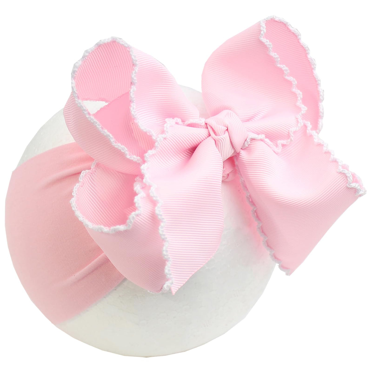 6'' Jumbo Black Baby Girls Bow Headbands, Soft Nylon Headwraps