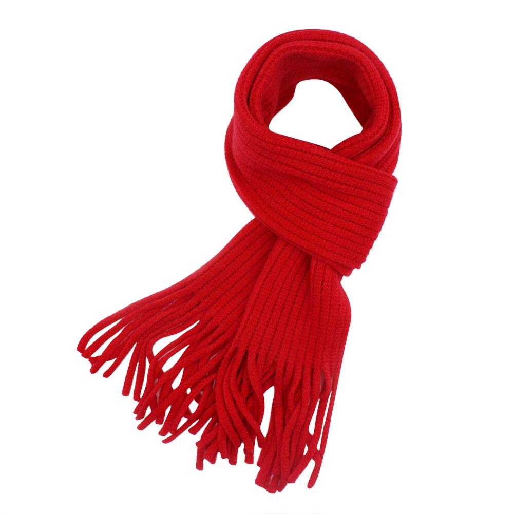 RARITYUS Kids Winter Knit Scarf Soft Warm Tassel Long Scarf for Boys Girls