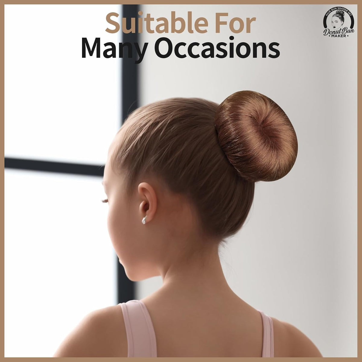 Teenitor Hair Bun Maker, 7pcs Bun Donuts for hair Buns(1 Extra-Large, 2 Large, 2 Medium, 2 Small), Light Brown