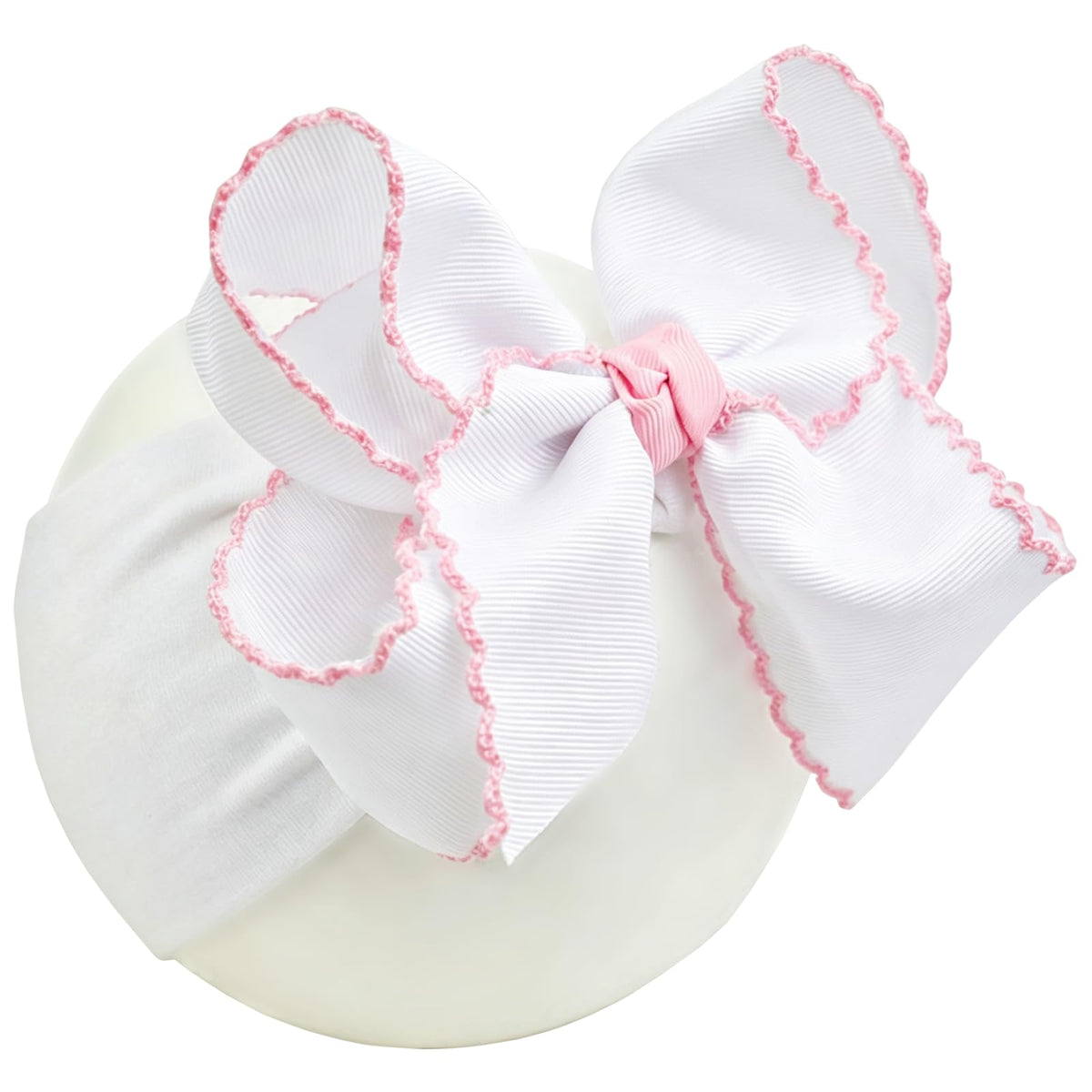 6'' Jumbo Black Baby Girls Bow Headbands, Soft Nylon Headwraps