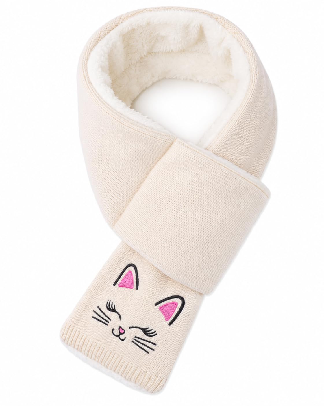 Kids Scarf Warm Fleece Knitted Neck Warmer for Girls Boys
