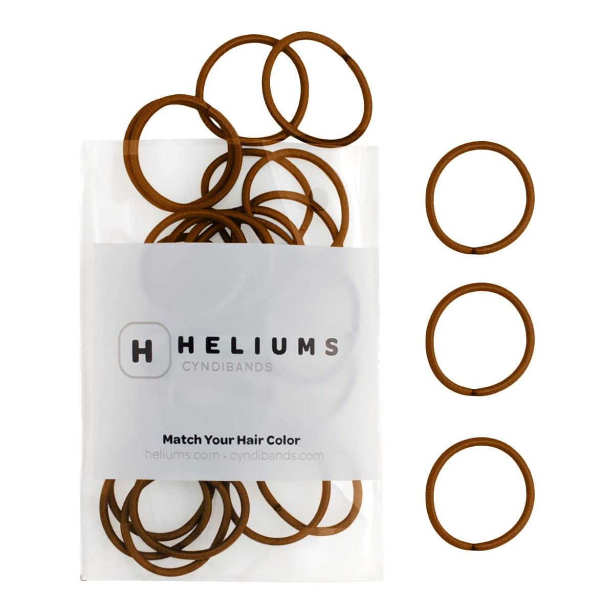 Heliums Small Hair Ties - Gray - No Damage Mini 1 Inch Reusable 2mm Elastics for Thin Hair and Kids, Neutral Ponytail Holders - 48 Count